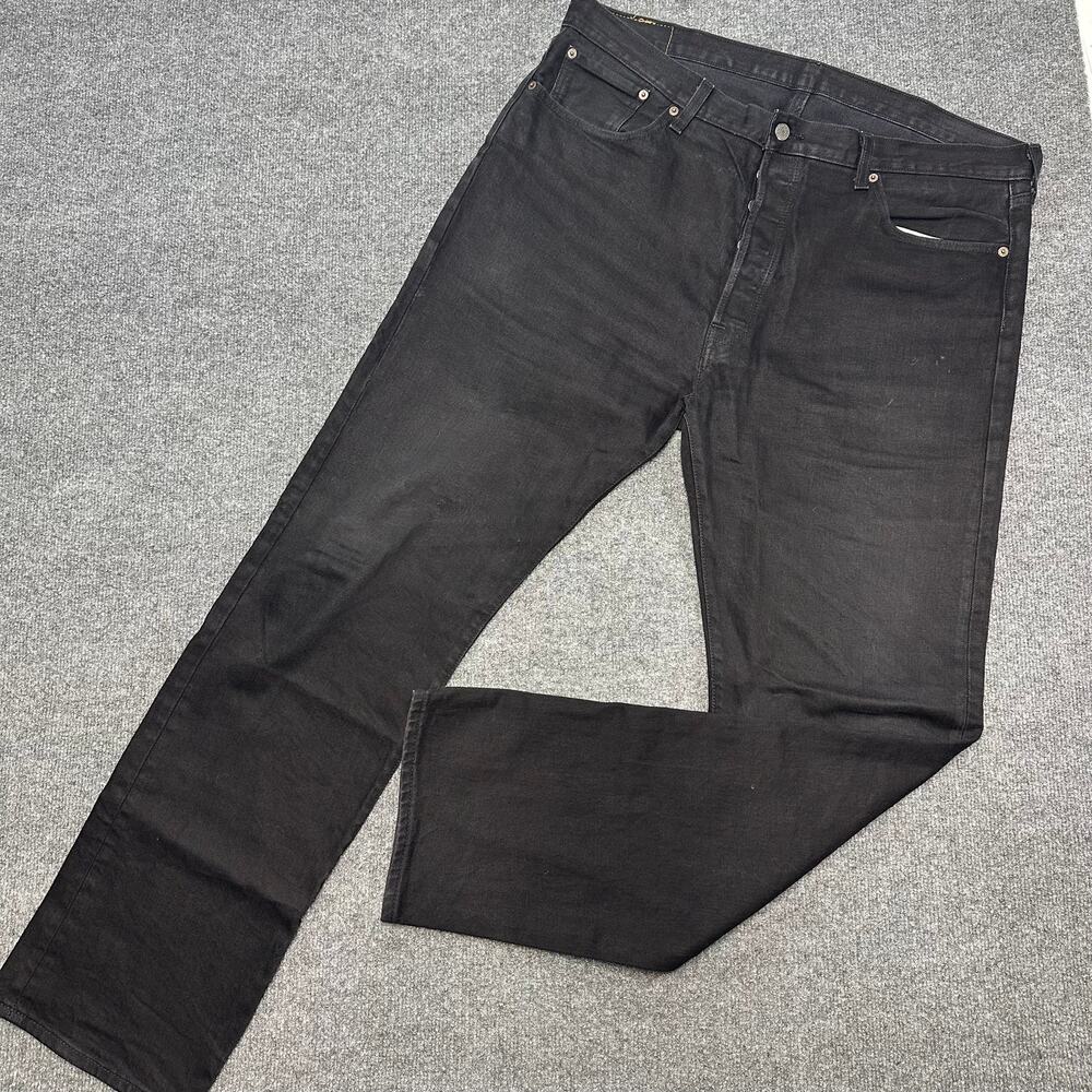 Levi’s Men's 501 Straight Denim Black Wash Classic Stretch Button Fly Jean 40x34
